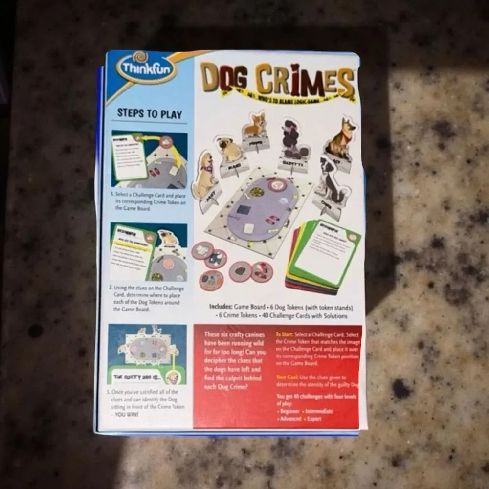 ThinkFun Dog Crimes Board Game Complete